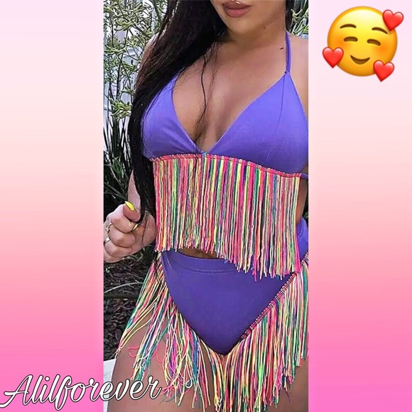 Other - 🌈Sexy Purple Bikini Swimwear With Tassels🥰